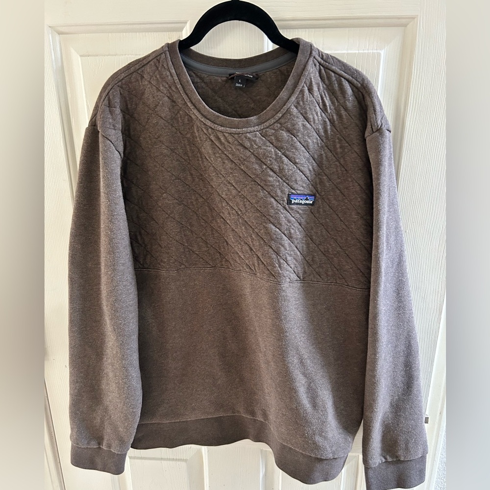 Patagonia Men's Worn Wear Quilted Organic Cotton Crewneck Sweater - Brown